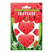 Watermelon flavored edible pasties shaped like hearts.