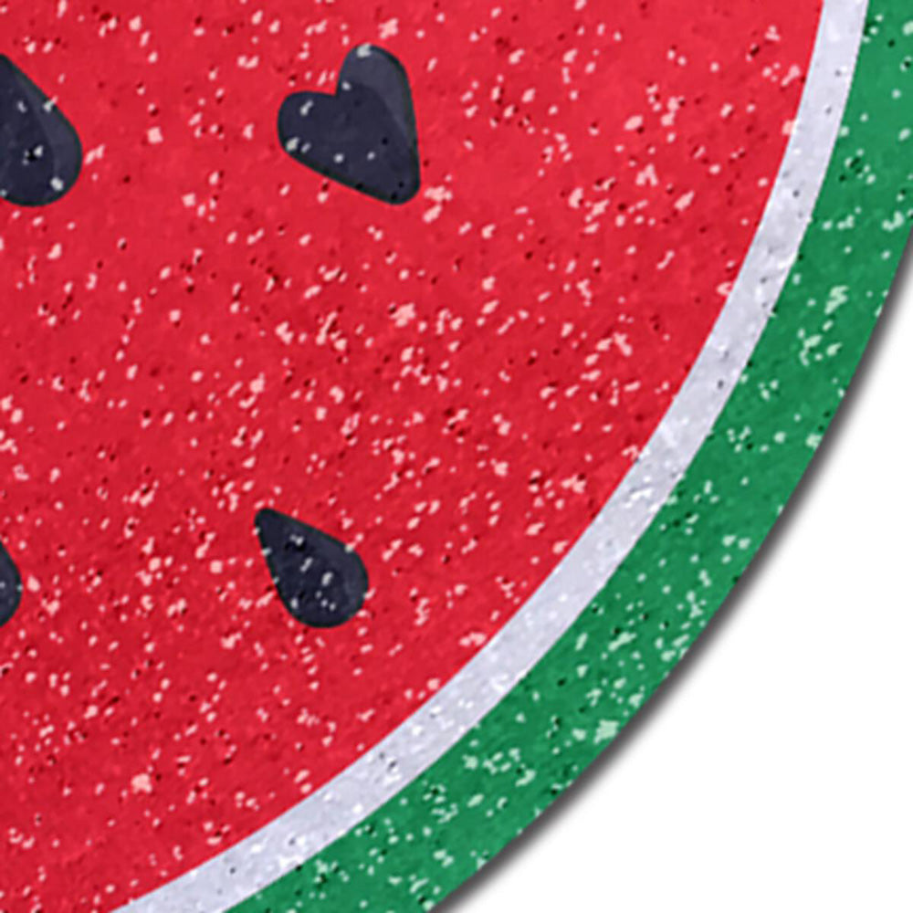 Watermelon slice pasties with glitter velvet and black seeds.