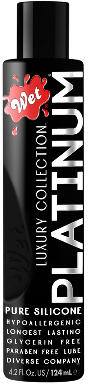 Wet Platinum 4.2 oz silicone based personal lubricant bottle.