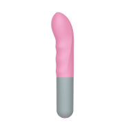 Pink and gray textured G-spot vibrator.