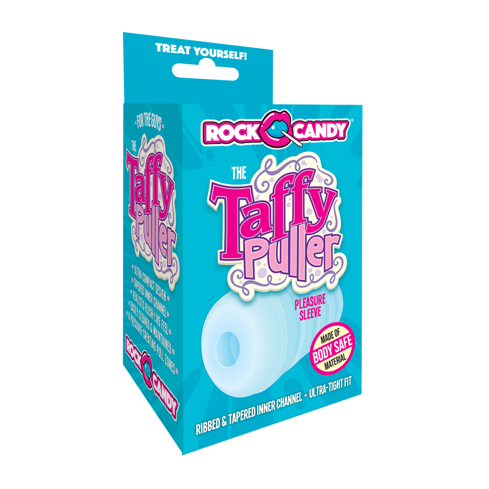 Rock Candy Taffy Puller masturbation sleeve with ribbed inner channel.