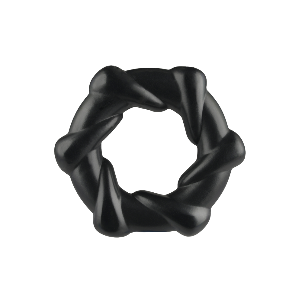 Black textured C-ring with a twisted design.