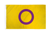 A yellow flag with a purple circle in the center.