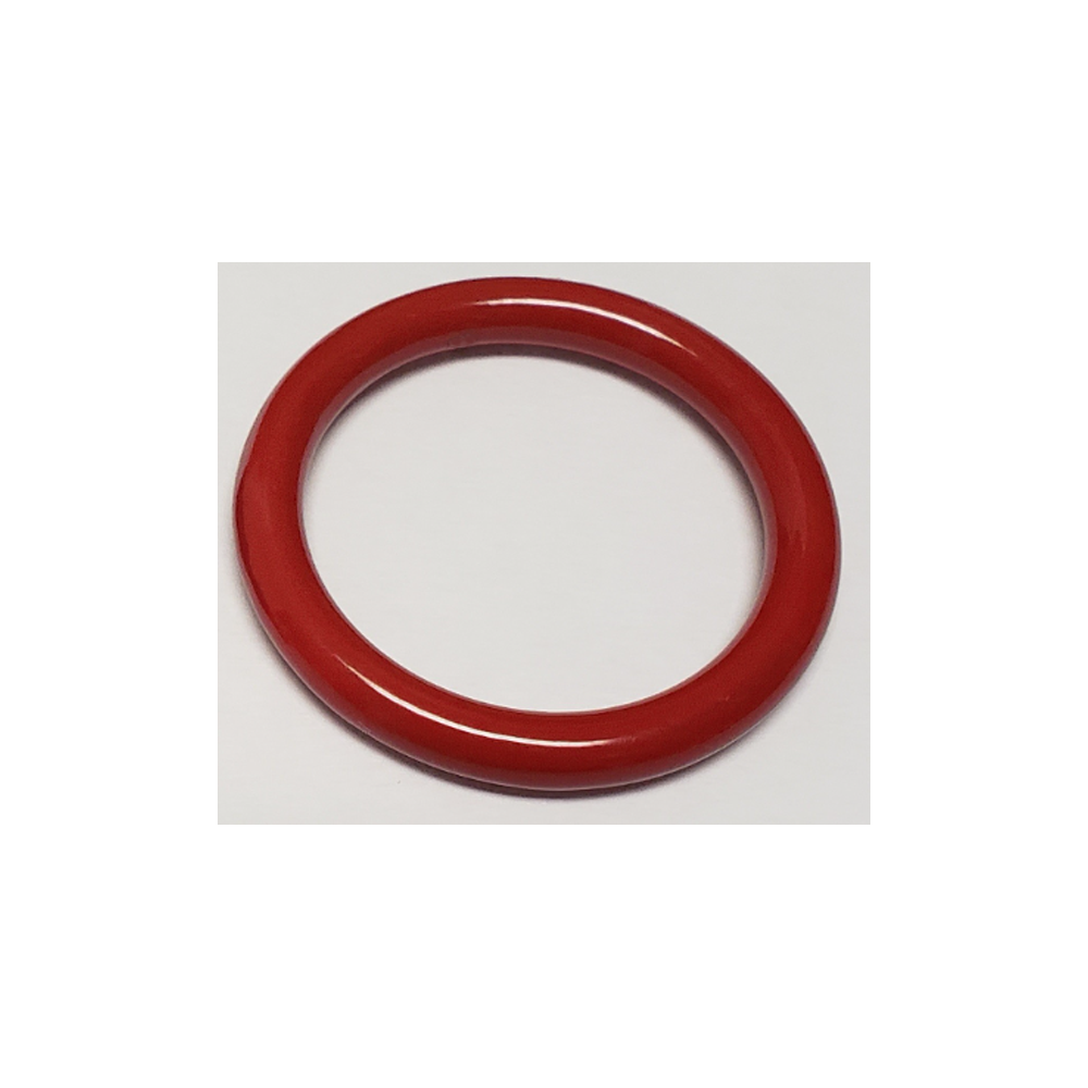 Red seamless stainless steel cock ring.