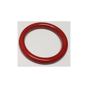Red seamless stainless steel cock ring.