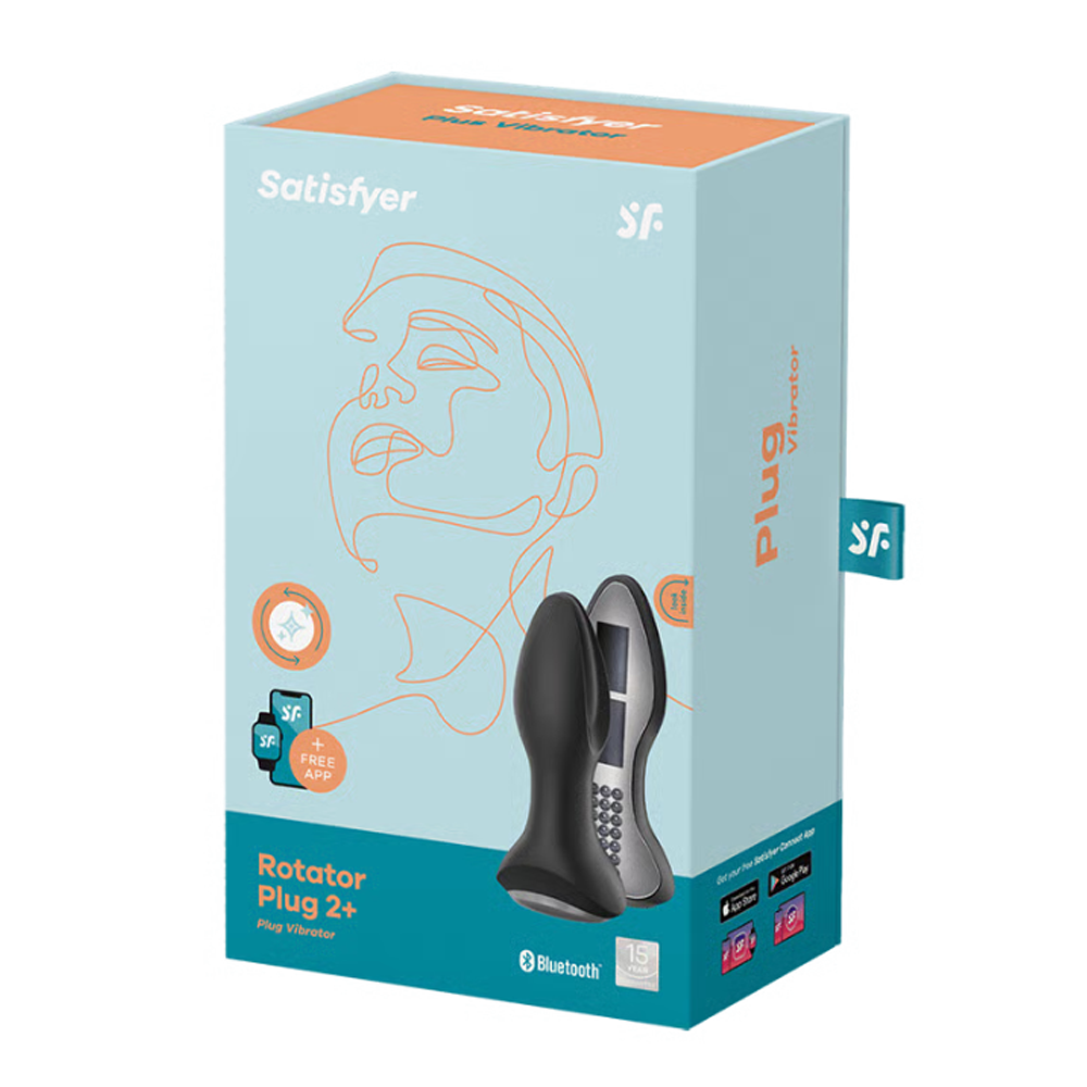 Satisfyer Rotator Plug 2 app-controlled rotating anal vibrator in black.