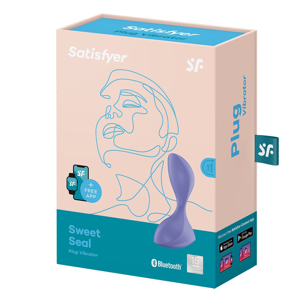 Satisfyer Sweet Seal app-controlled silicone anal vibrator in purple.