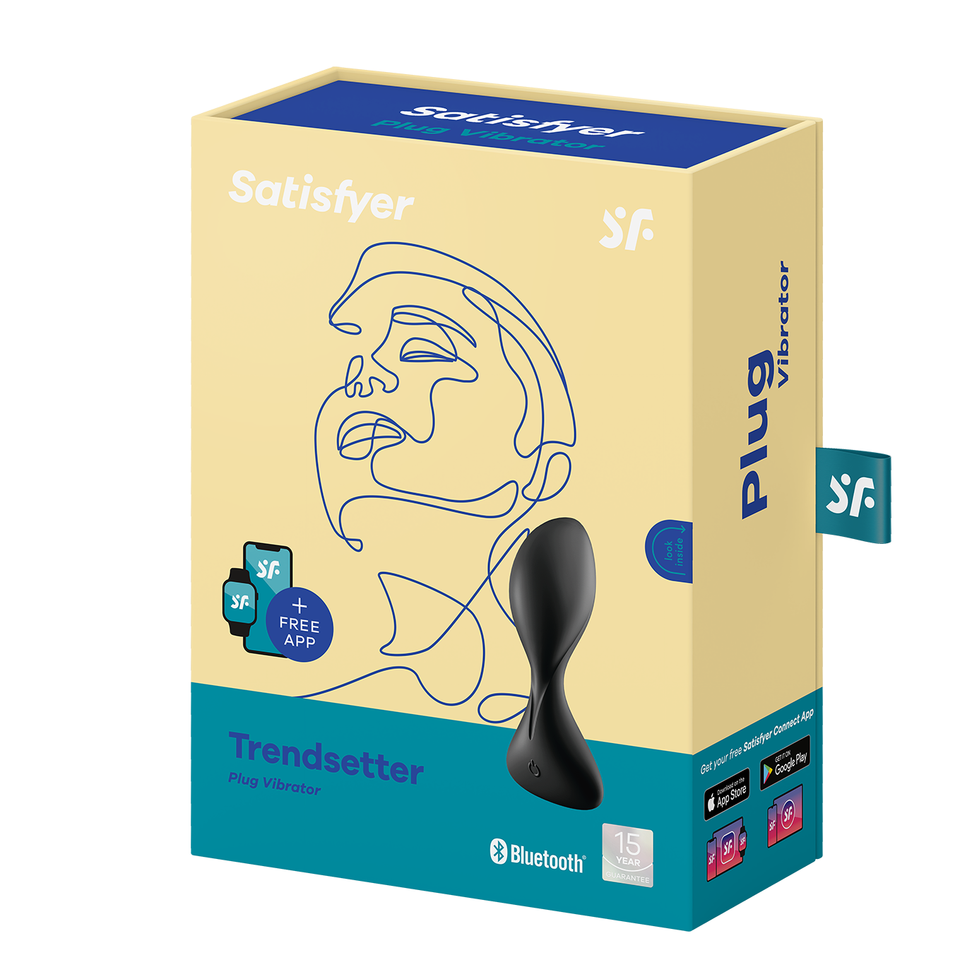 Satisfyer Trendsetter black silicone app-controlled anal vibrator.