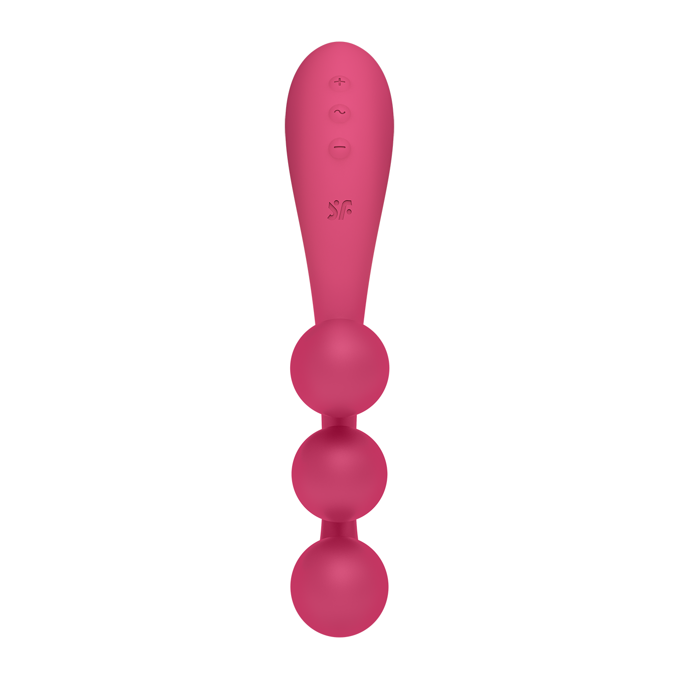 Satisfyer Tri Ball 1 vibrator with three pink balls and control buttons.