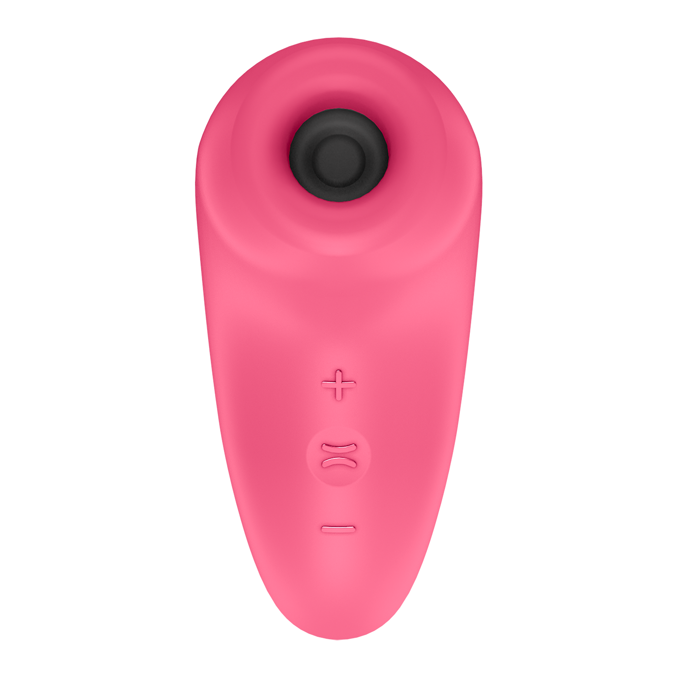 Pink waterproof stimulator with buttons for intensity control.