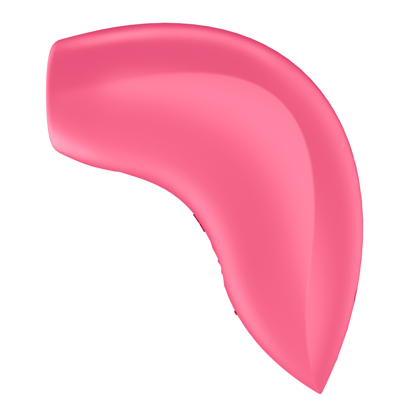 Pink curved stimulator with textured base.