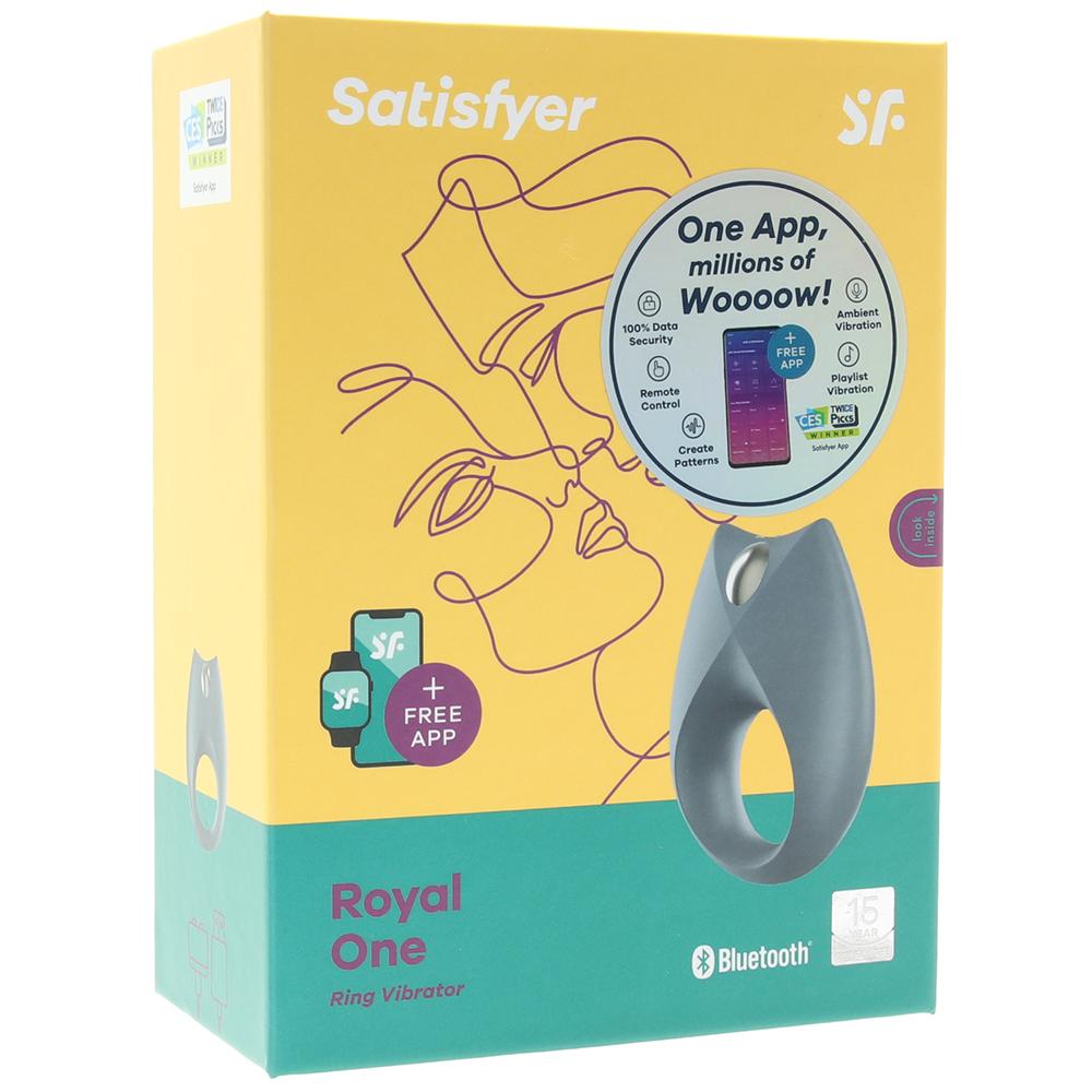 Satisfyer Royal One app-controlled vibrating cock ring with clit stimulator.