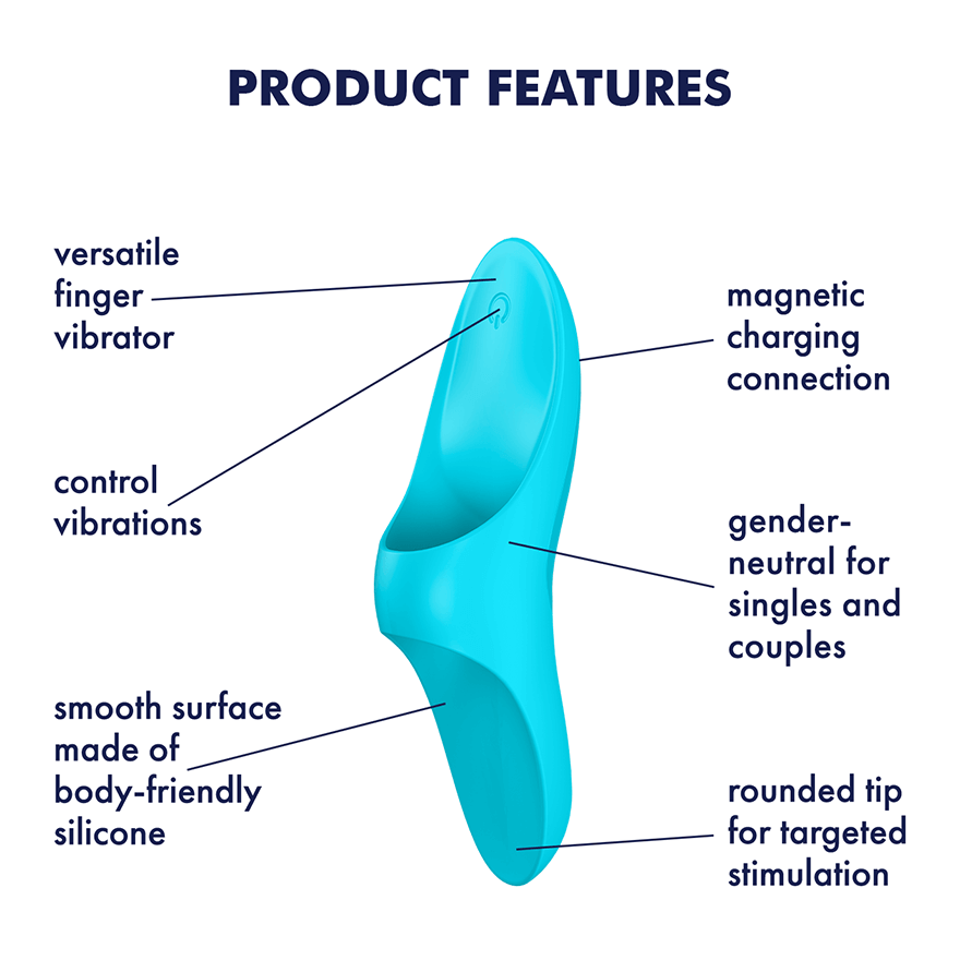 Teaser Finger Vibrator with magnetic charging and body-friendly silicone.