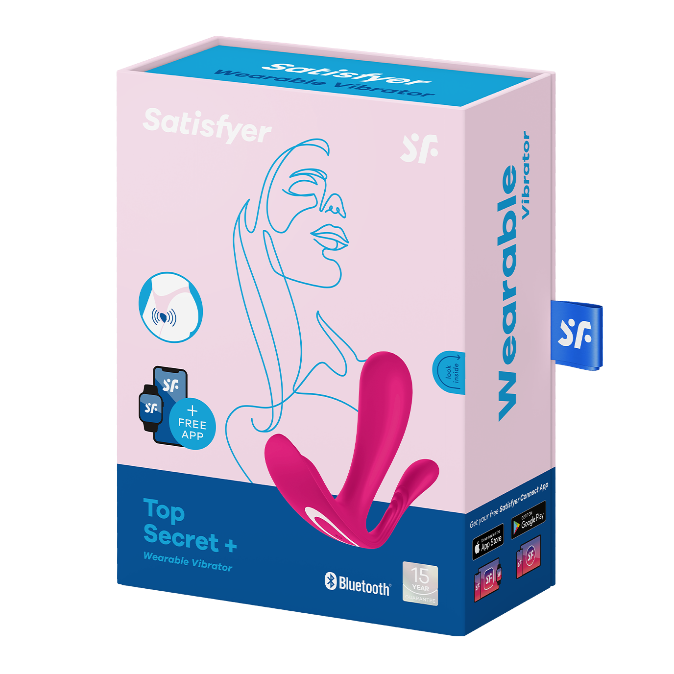 Pink Satisfyer Top Secret+ wearable vibrator with app control.