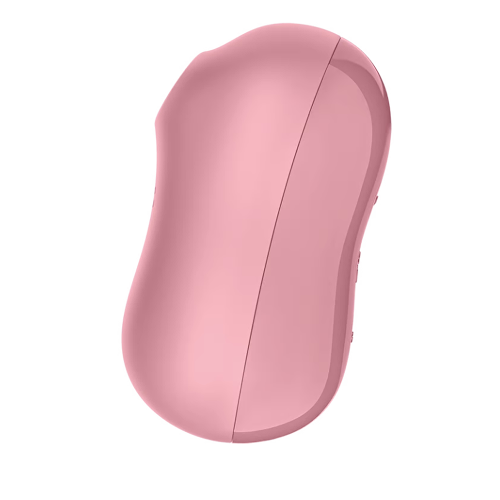Pink waterproof air pulse and vibration toy.