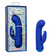 Blue Calexotics Thicc Chubby Bunny massager with G-spot curve and bunny teaser.