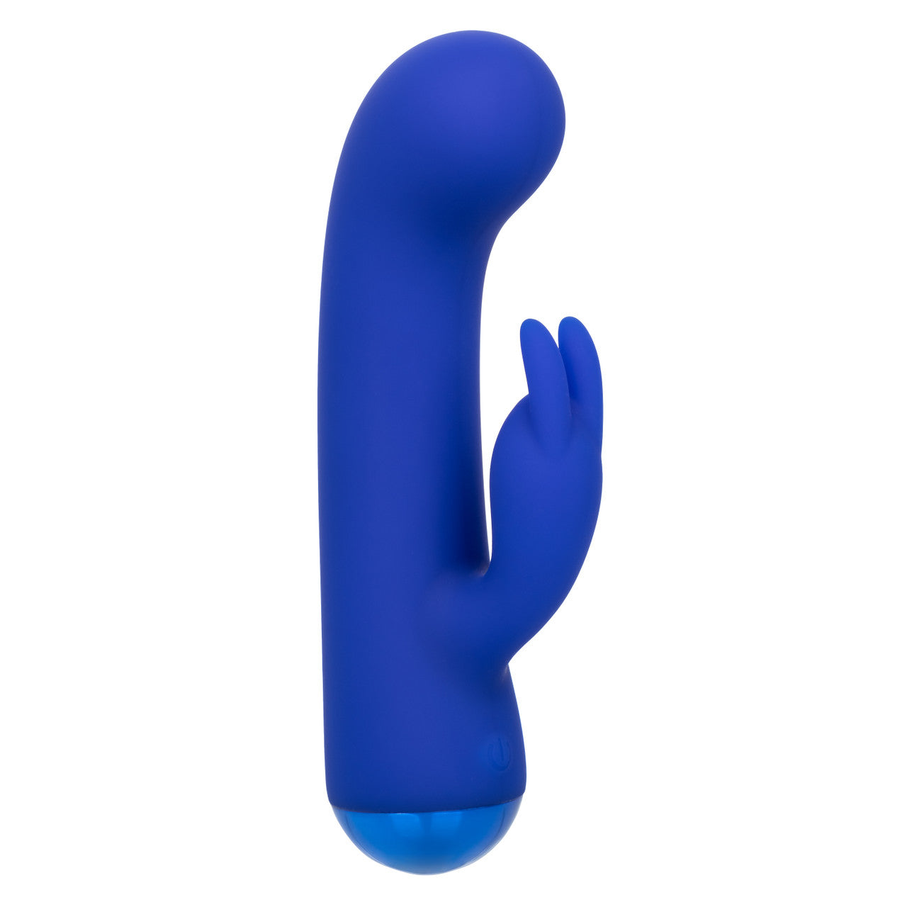 A blue rabbit-shaped vibrator with a rounded head and two ears.