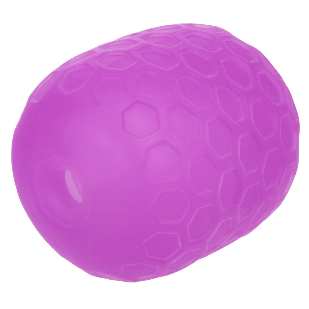 Purple textured reversible stroker with a honeycomb pattern.