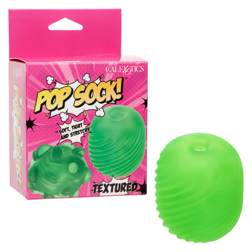 Green textured reversible stroker with suction.