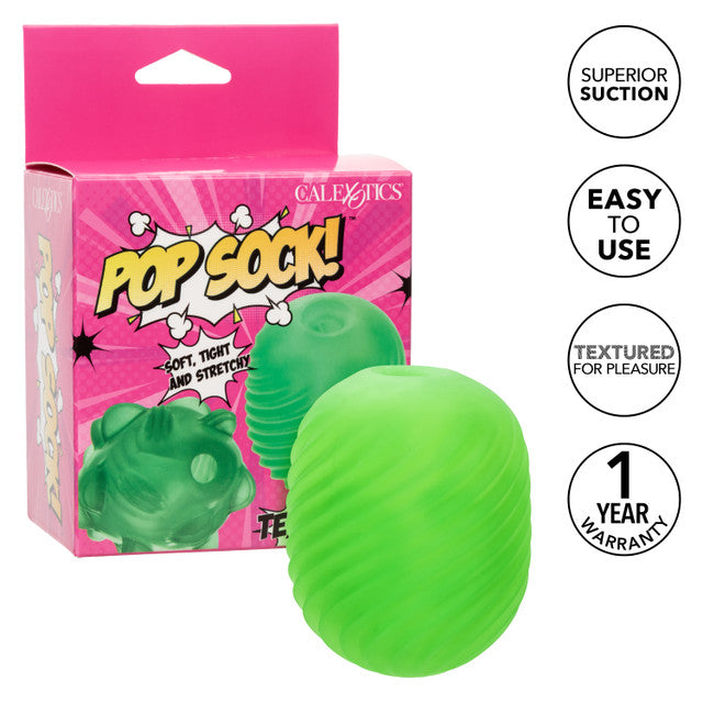 Green textured reversible stroker with suction.