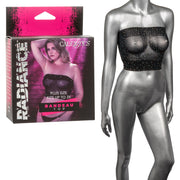 Plus size rhinestone mesh bandeau top on a mannequin.