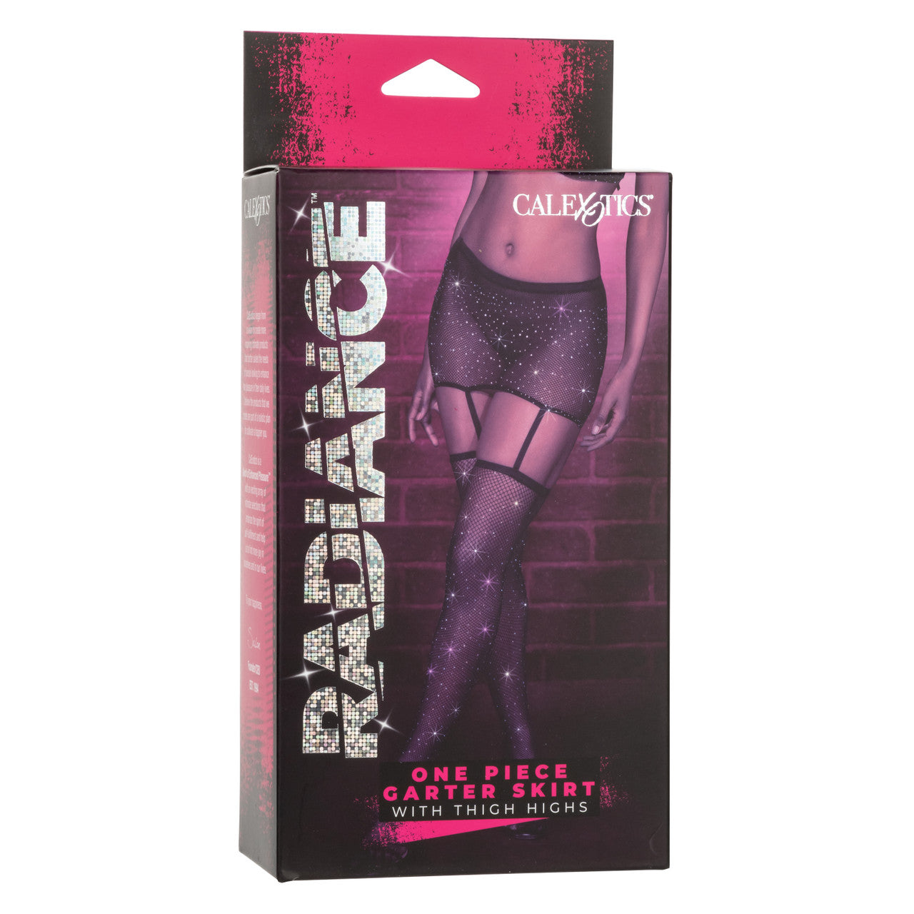 Calexotics Radiance rhinestone garter skirt with thigh highs.