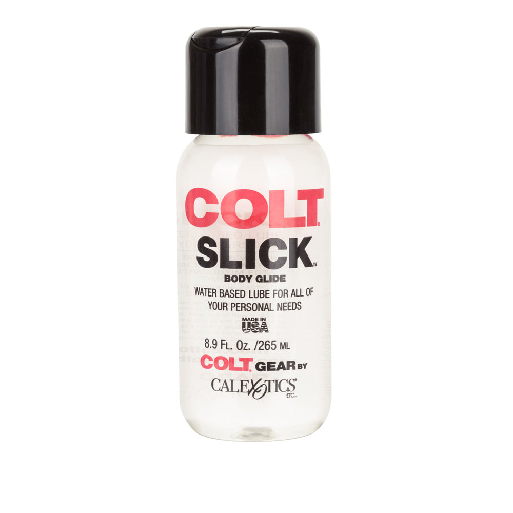 Colt Slick water-based personal lubricant in an 8.9oz bottle.