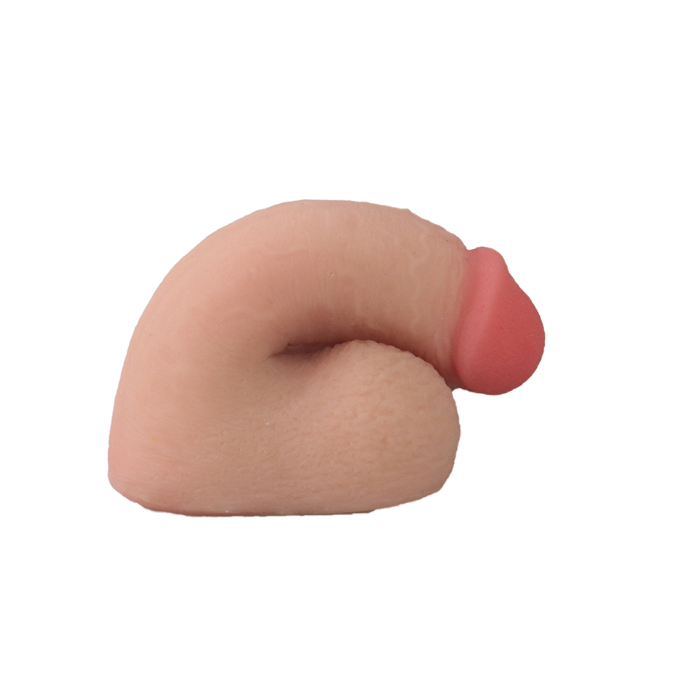 5-inch posable soft packer in pink Pure Skin material for gender fluid use.