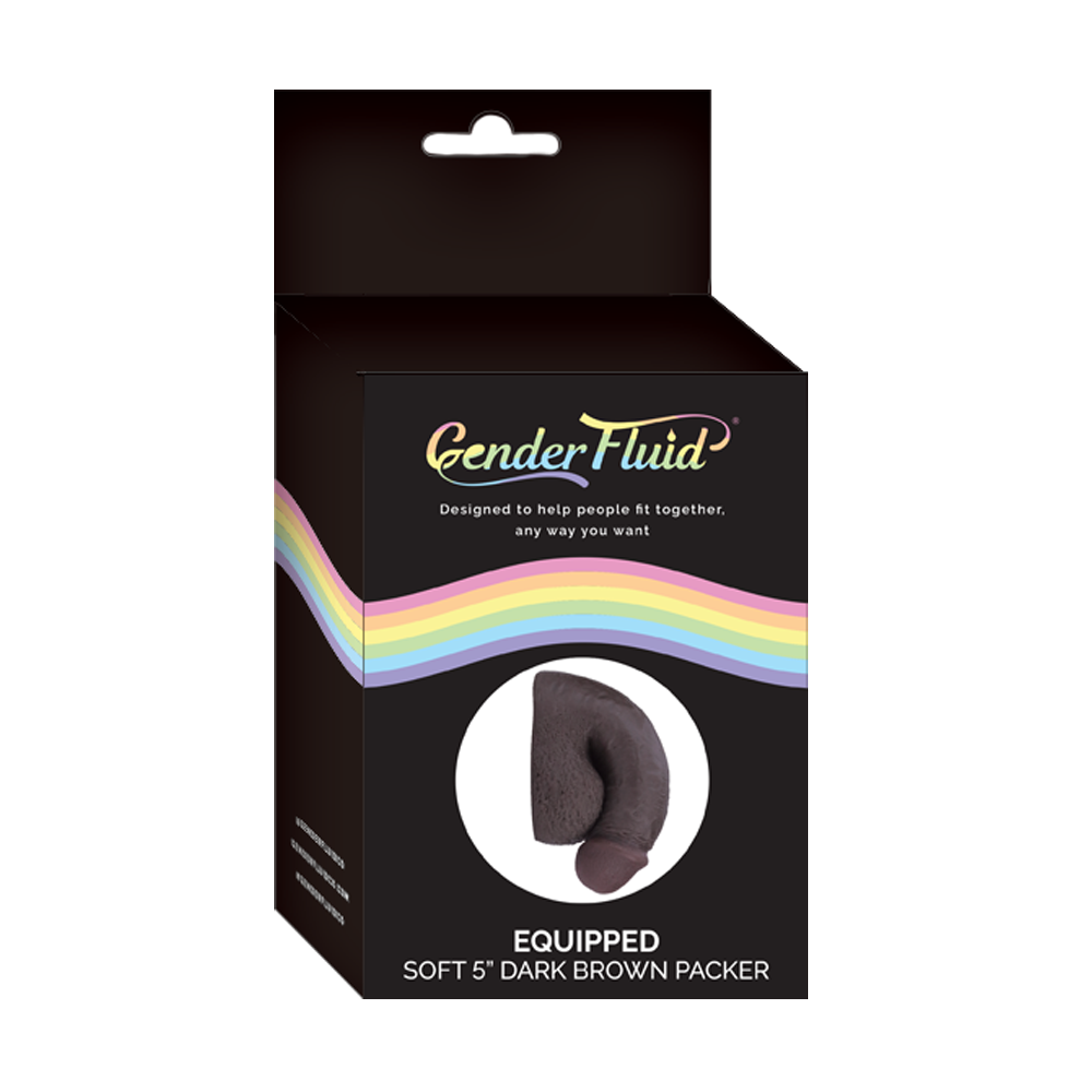 Soft Pure Skin 5 inch packing penis in dark brown.