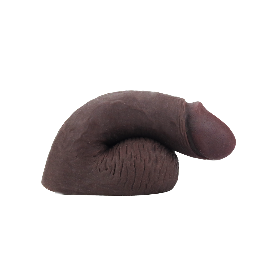Dark brown 5-inch soft packing penis made from Pure Skin material.