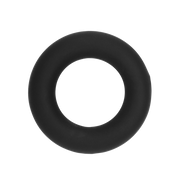 A black silicone tension ring with a smooth, rounded surface.