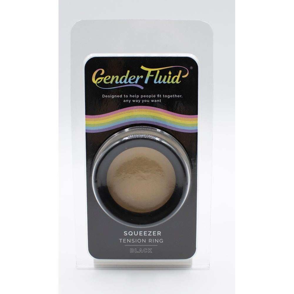 Gender Fluid Squeezer black silicone tension ring.