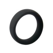 Jet black silicone tension ring with a smooth finish.