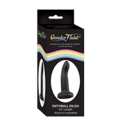 Black 6.5 inch silicone strap-on dildo with suction cup.