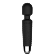 Black Mini Halo wand massager with textured grip and control buttons.