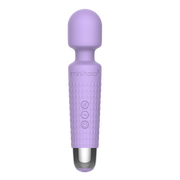 A lilac Mini Halo wand massager with textured grip and three control buttons.