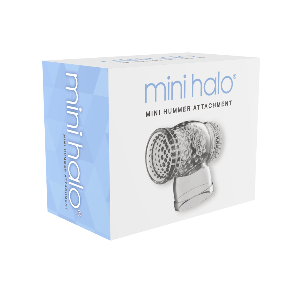 Mini Halo attachment for vibrators, a clear textured attachment.
