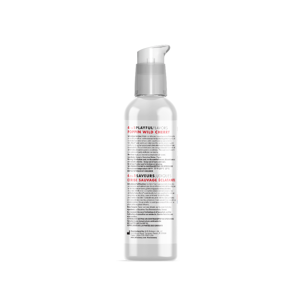 Bouteille de lubrifiant de massage aromatisé cerise sauvage Swiss Navy.