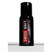 Swiss Navy Premium Anal Lubricant bottle with red and silver label.