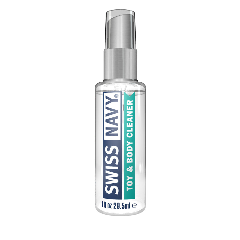 Swiss Navy toy and body cleaner in a 1oz bottle.