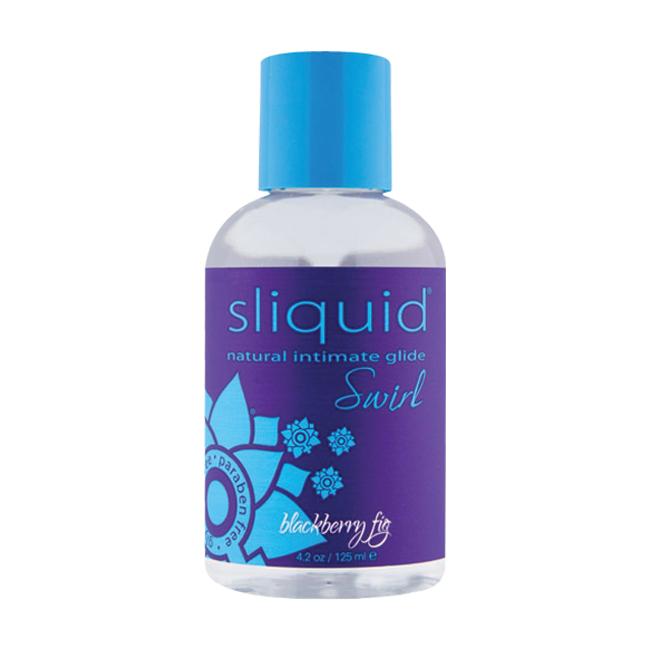 Sliquid Naturals Swirl Blackberry Fig flavored water-based lube.