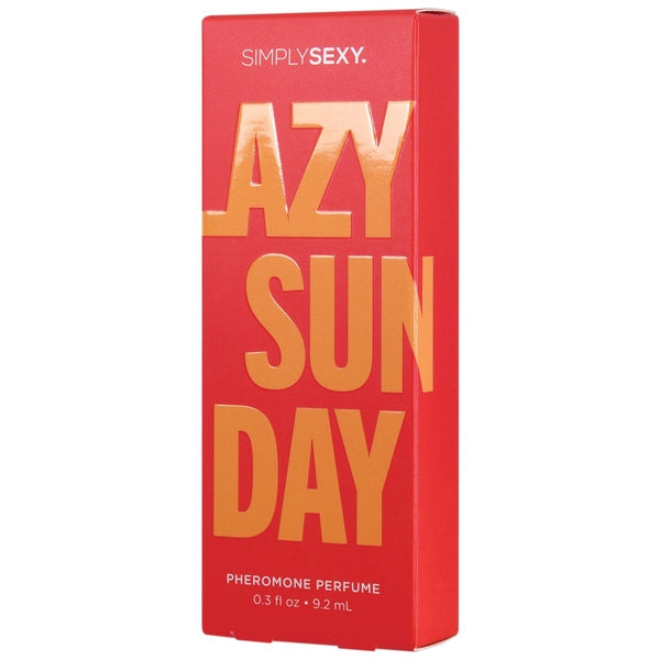 Red box with "Lazy Sunday" and "Simply Sexy" text.