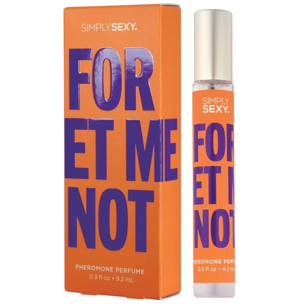Forget Me Not Pheromone Perfume by Simply Sexy in an orange box and bottle.