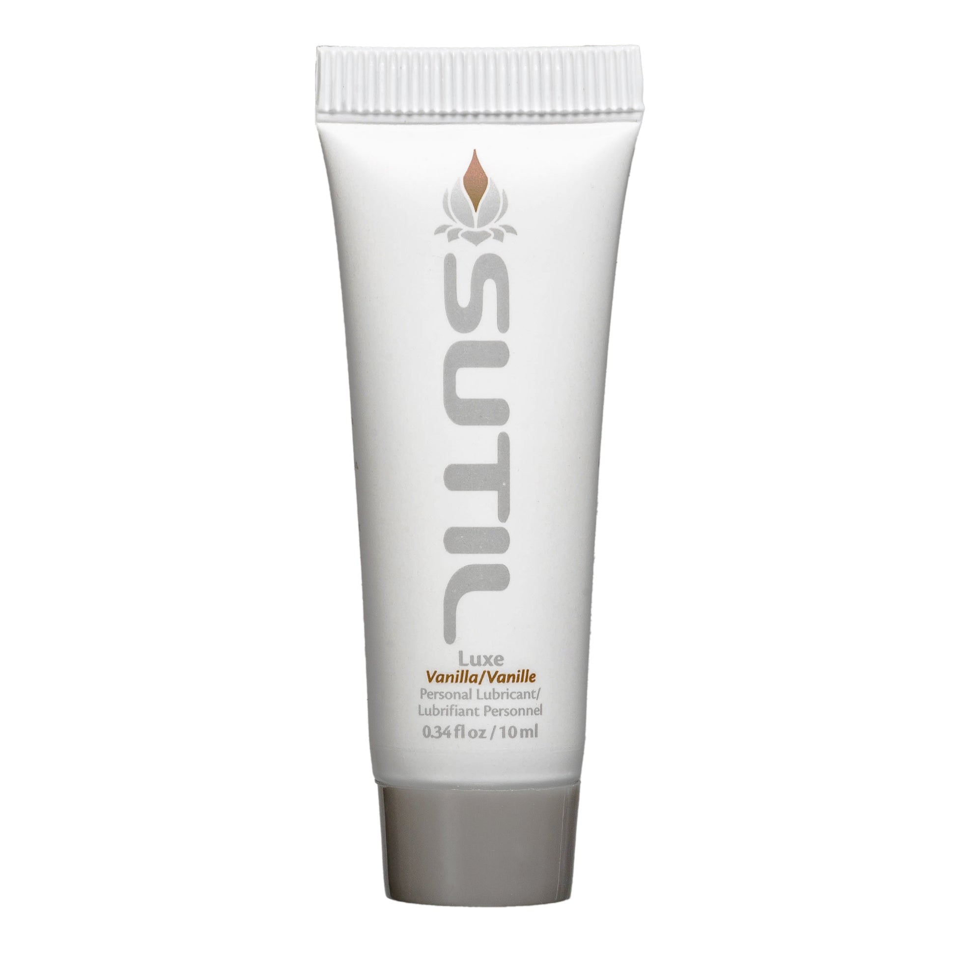 Sutil Vanilla Water-Based Personal Lubricant in a 10ml tube.
