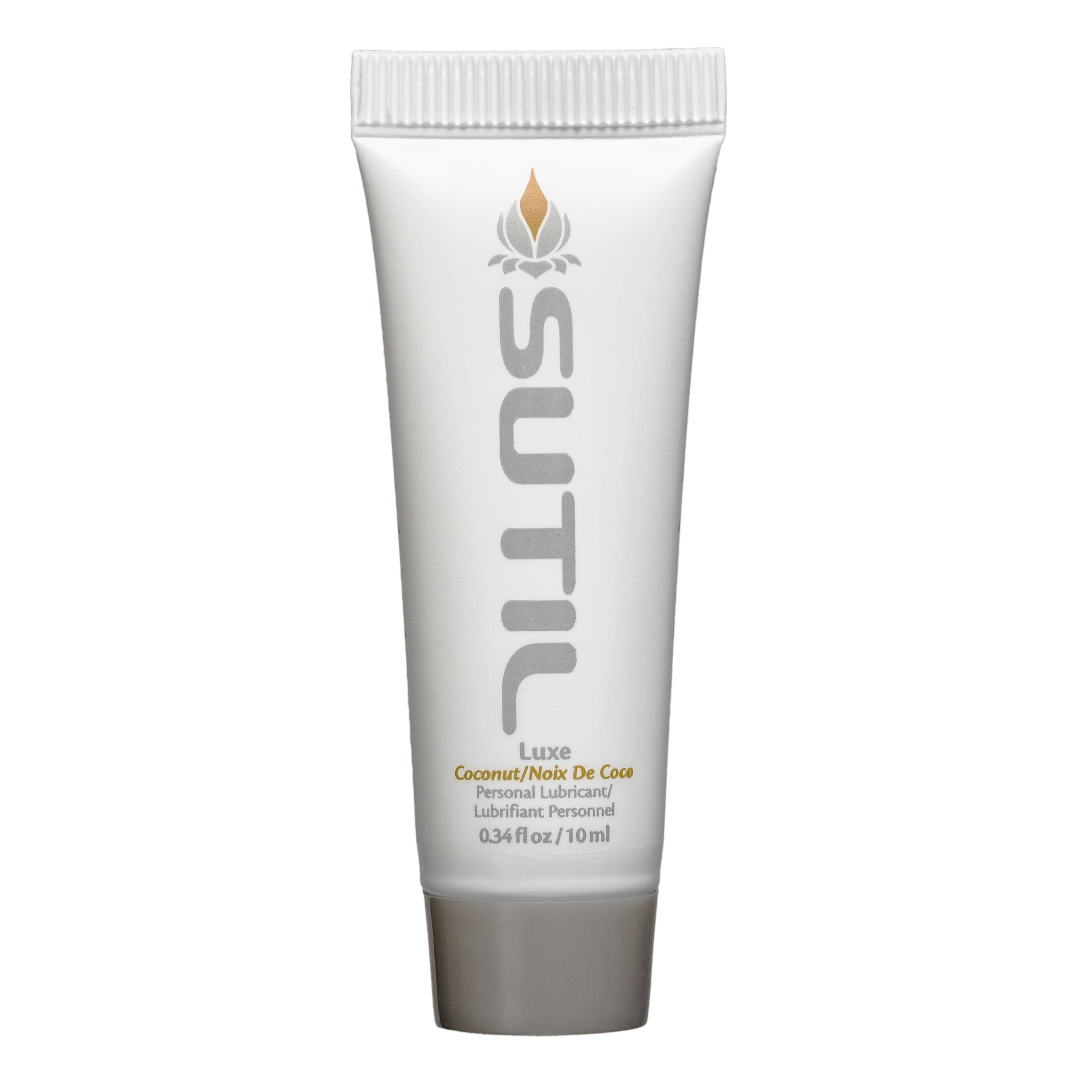 Sutil Coconut Water-Based Personal Lubricant in a 10ml tube.