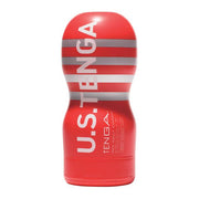 Tenga Deep Throat Ultra Size Male Masturbator cup in red.