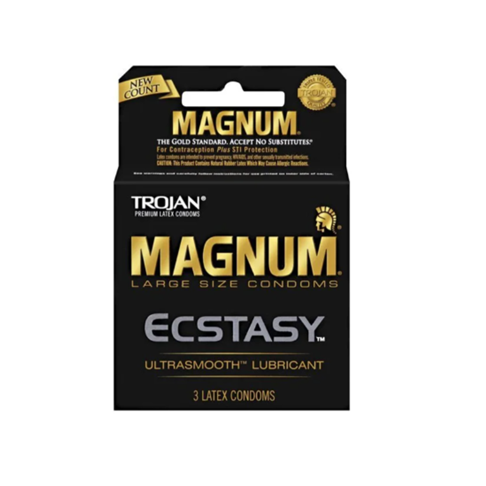 Trojan Magnum Ecstasy large size condoms, 3 count.