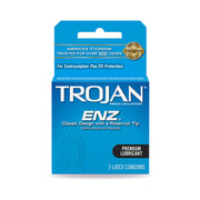 Trojan ENZ condoms, 3 pack, with premium lubricant.