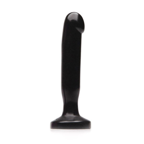 Small black silicone dildo with a flared base.