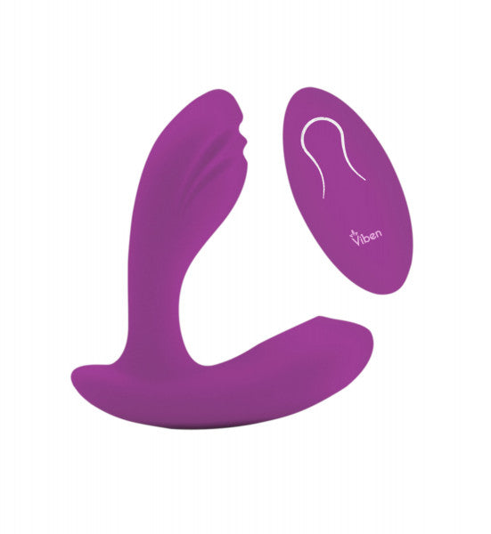 Purple G-spot vibe with rollerball massager and remote control.